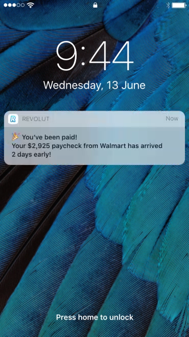 Revolut app screen