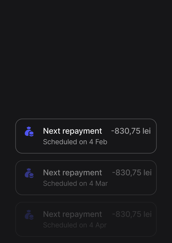 We’ll notify you about upcoming repayments
