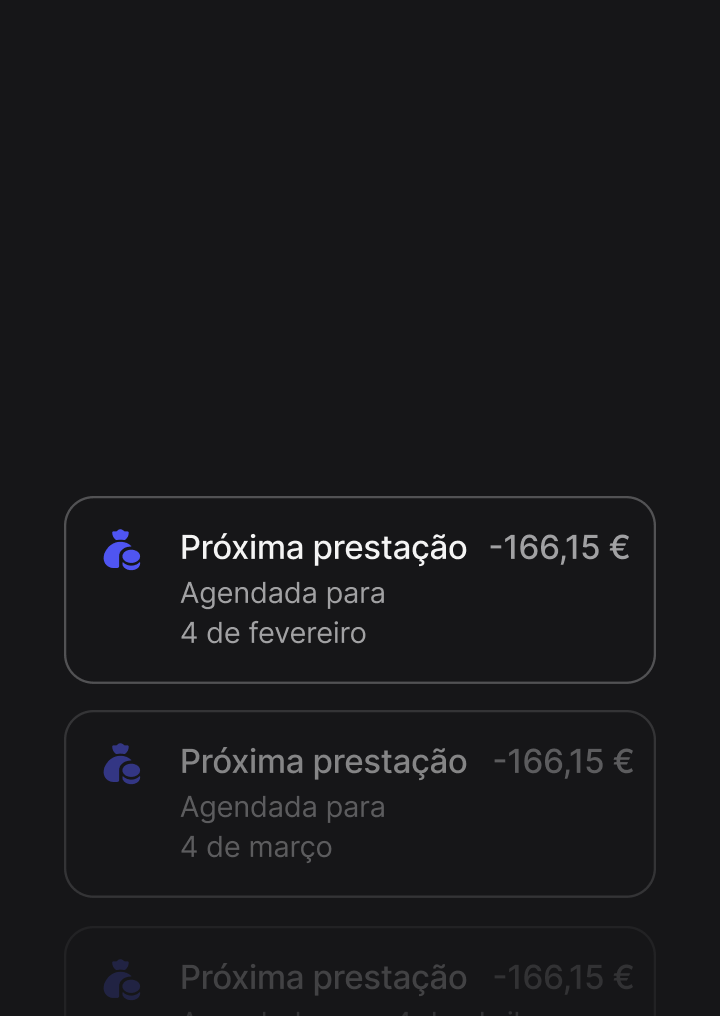 Receba notificações sobre as próximas prestações