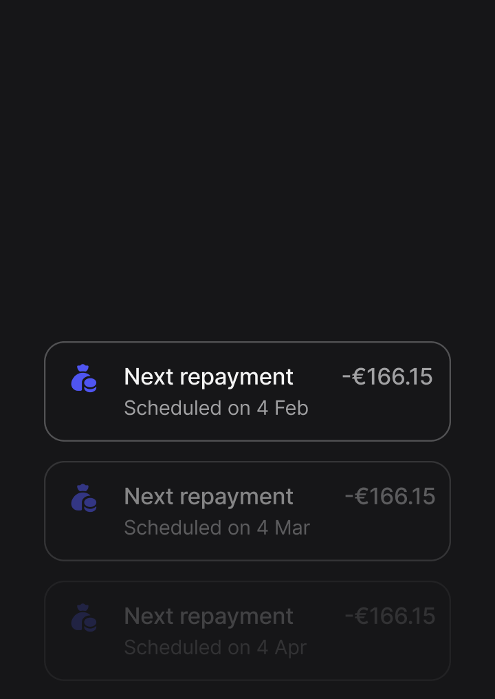 We’ll notify you about upcoming repayments