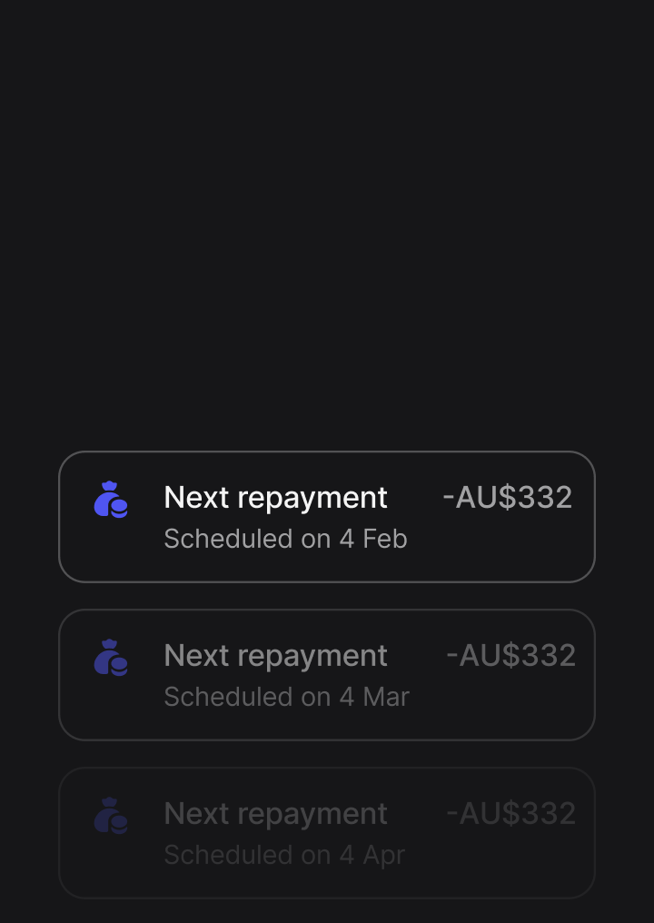 We’ll notify you about upcoming repayments