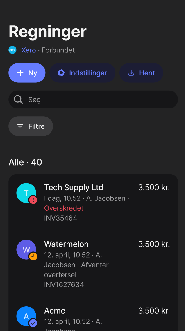 Alle fakturaer på ét sted