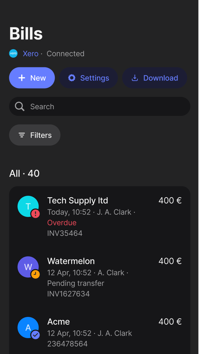All your bills in one place