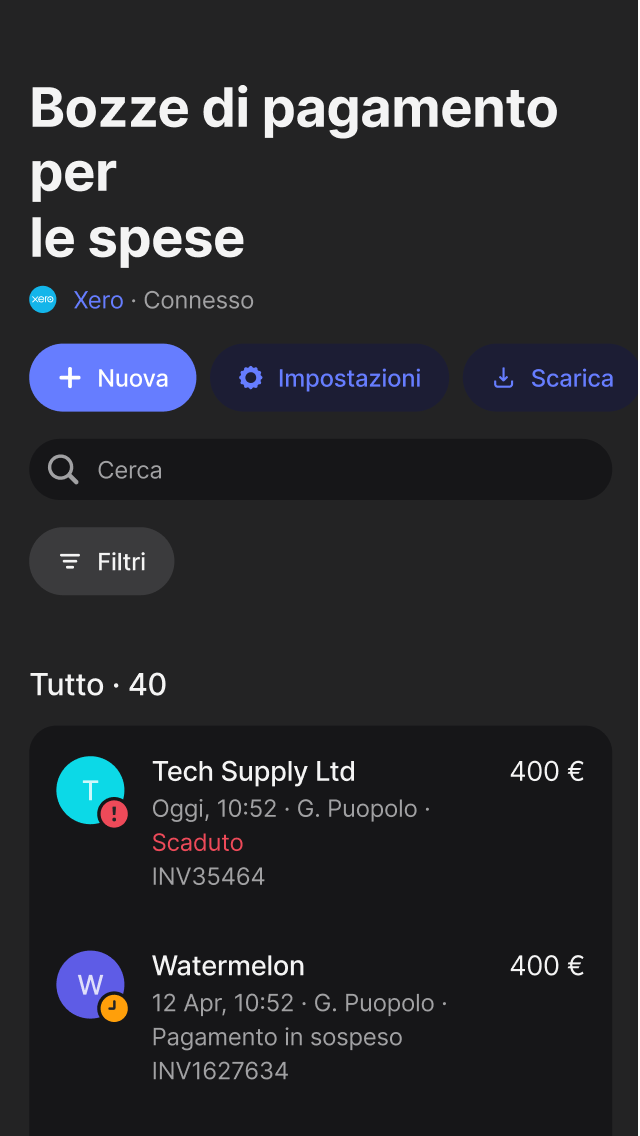 Tutte le fatture in un unico posto