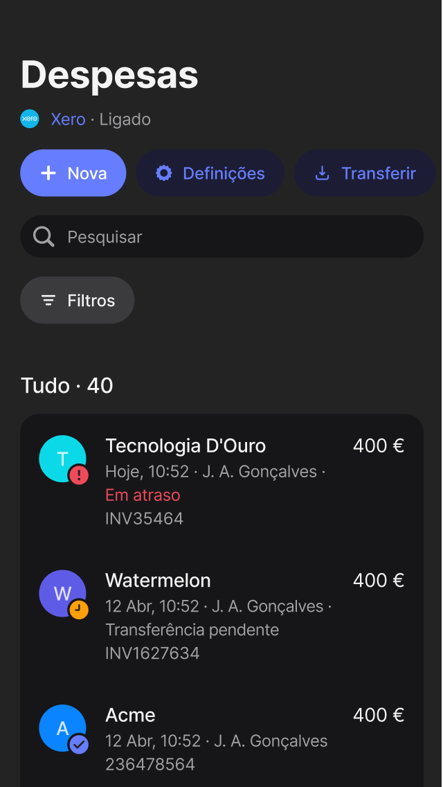 Todas as faturas num só lugar
