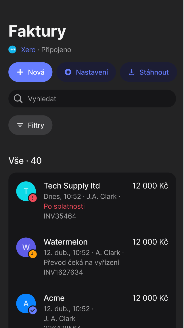 Všechny účty na jednom místě