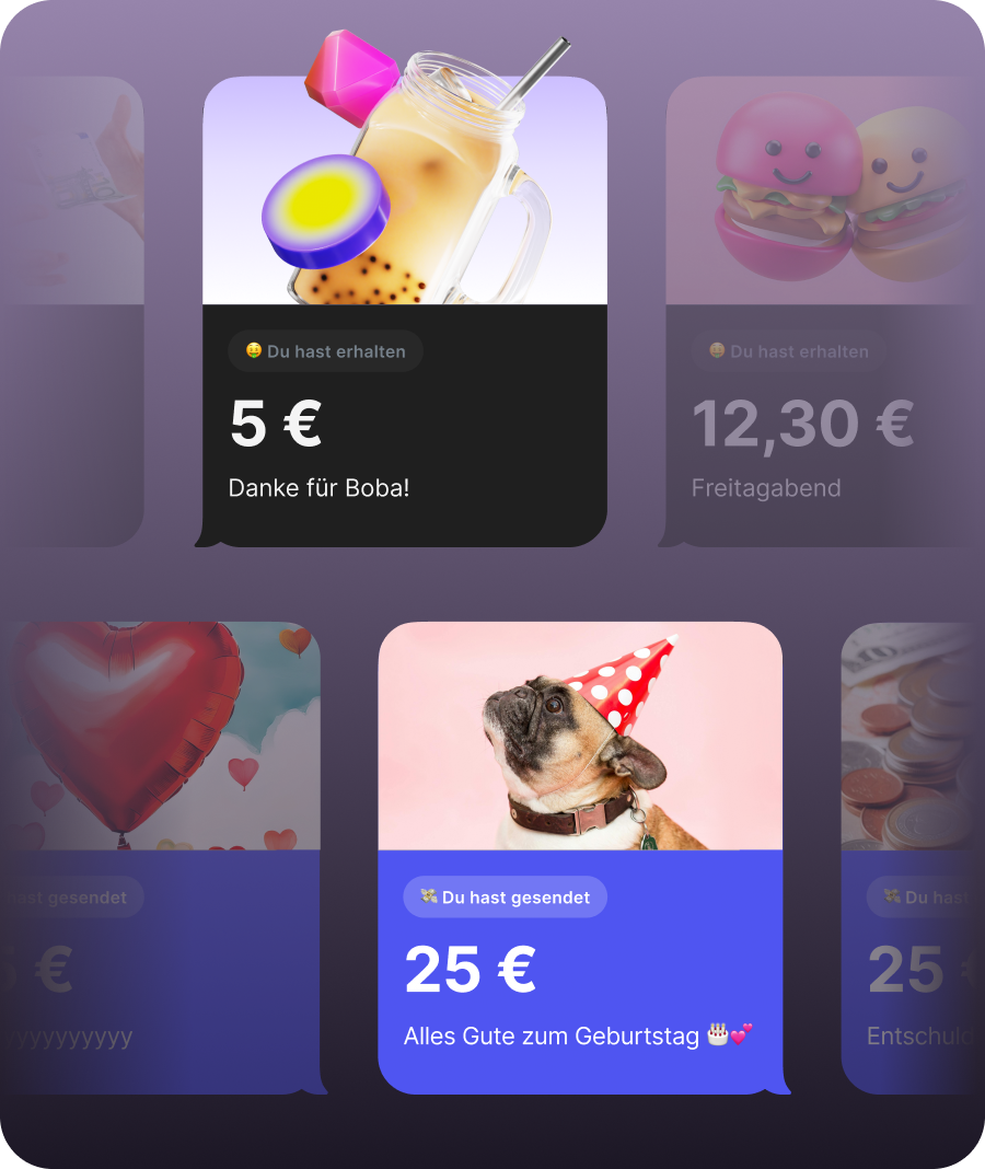 Sende Geld an Familie und Freunde