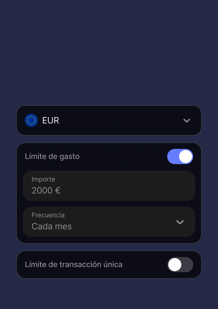 Añade límites y periodos de gasto