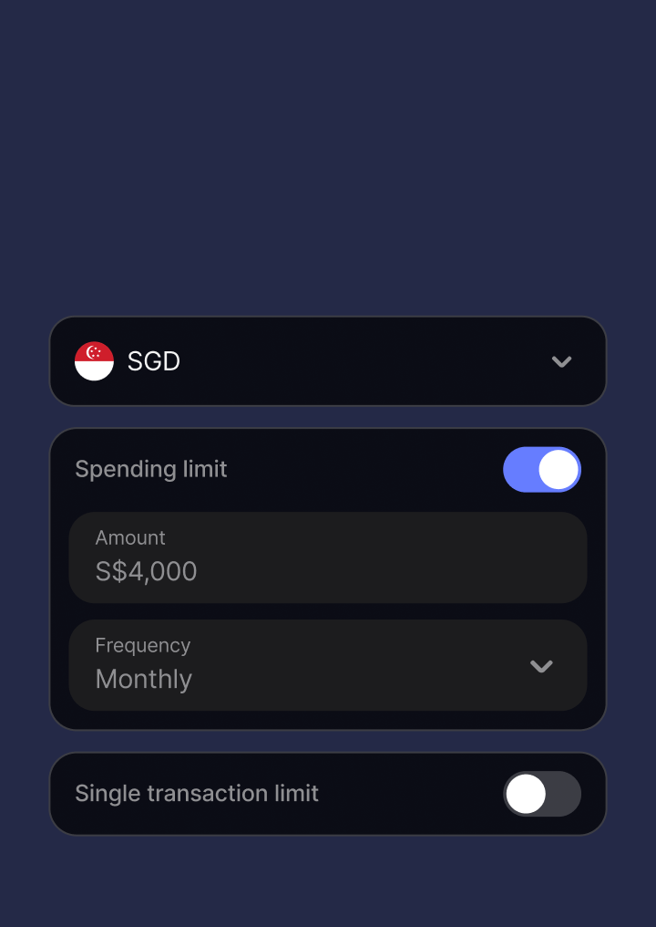 Add spend limits and periods