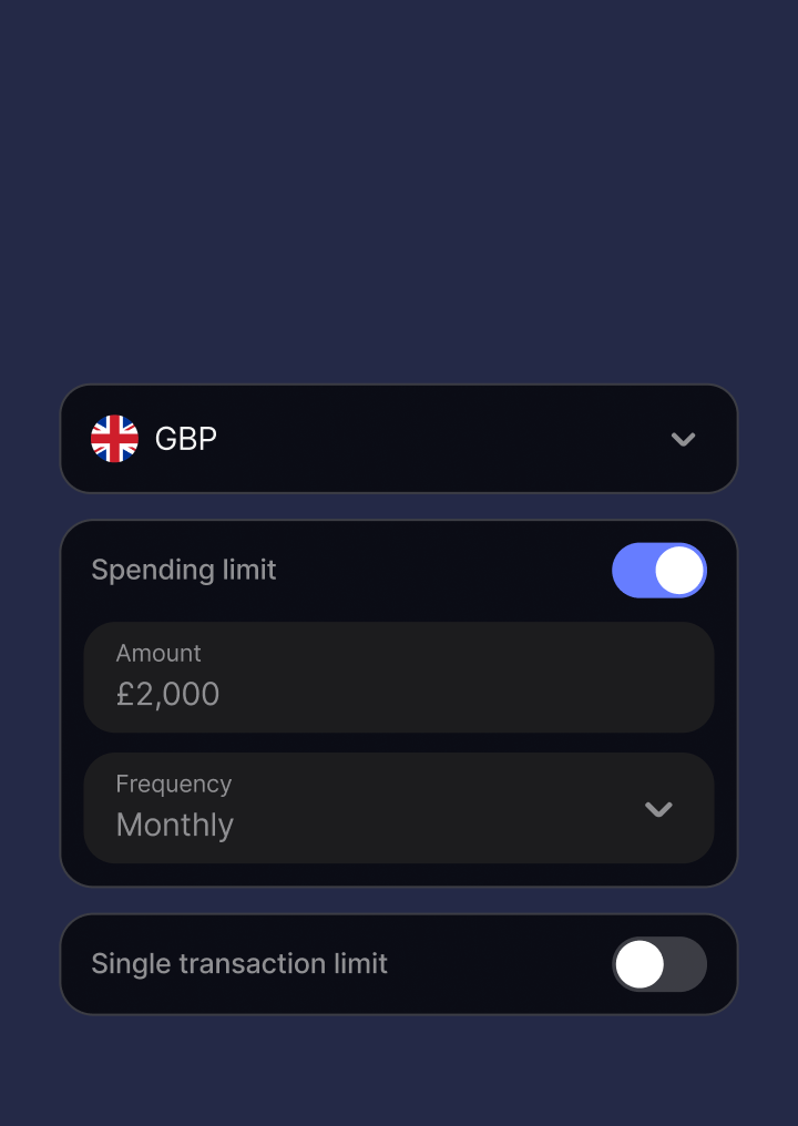 Add spend limits and periods